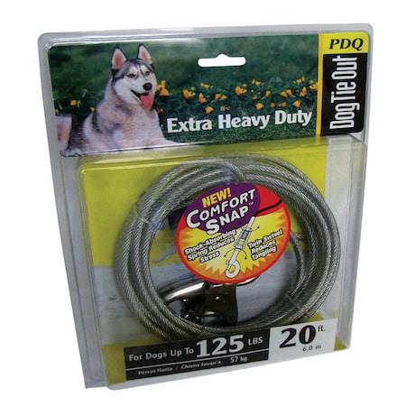 Pdq PDQ Silver Tie-Out Vinyl Coated Cable Dog Tie Out X-Large Q5720SPG99